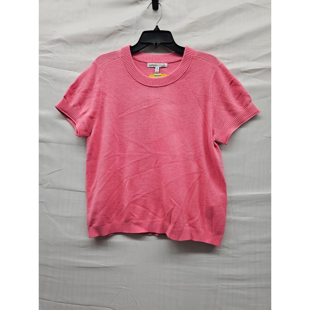 Edited x Hunter McGrady Women‎ Short Sleeve Sweater Flowering Ginger Pink M